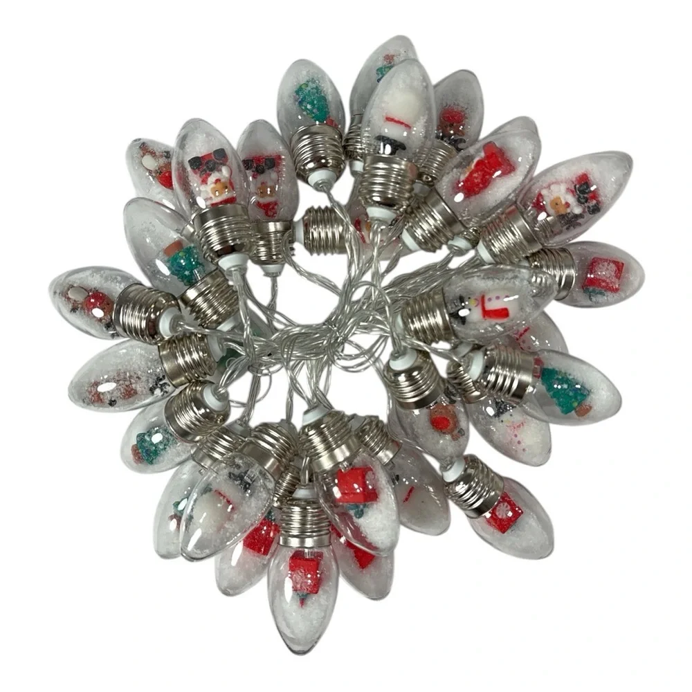 New 16.6Ft Christmas Lights for Indoor Room Decorations 30 LED Snow Globe Bulbs